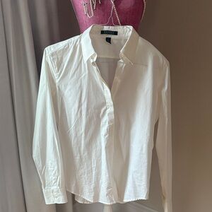 Ralph Lauren Women's White Button-Down Shirt